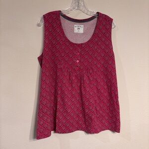 Riders by Lee Red Black Geometric Women's Tank Top SZ XL
